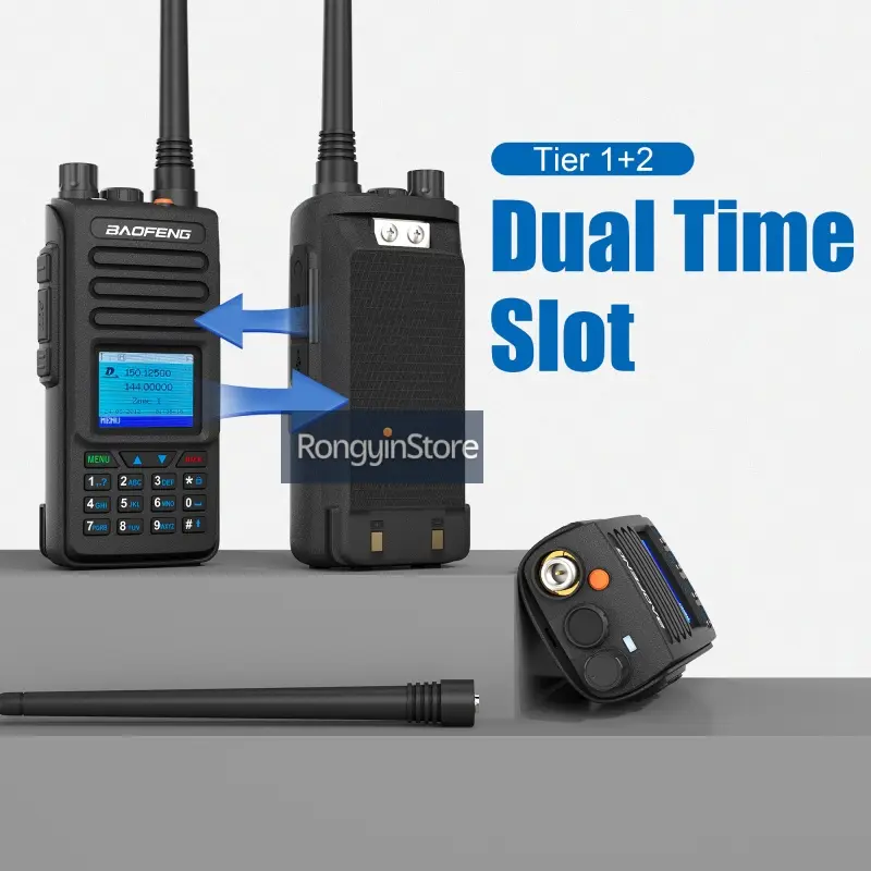 Baofeng DM-1702 DMR Radio GPS Walkie Talkies Digital AES256 Dual Band Dual Mode Analog DM1702 Tier1 Tier2 Large Capacity Battery