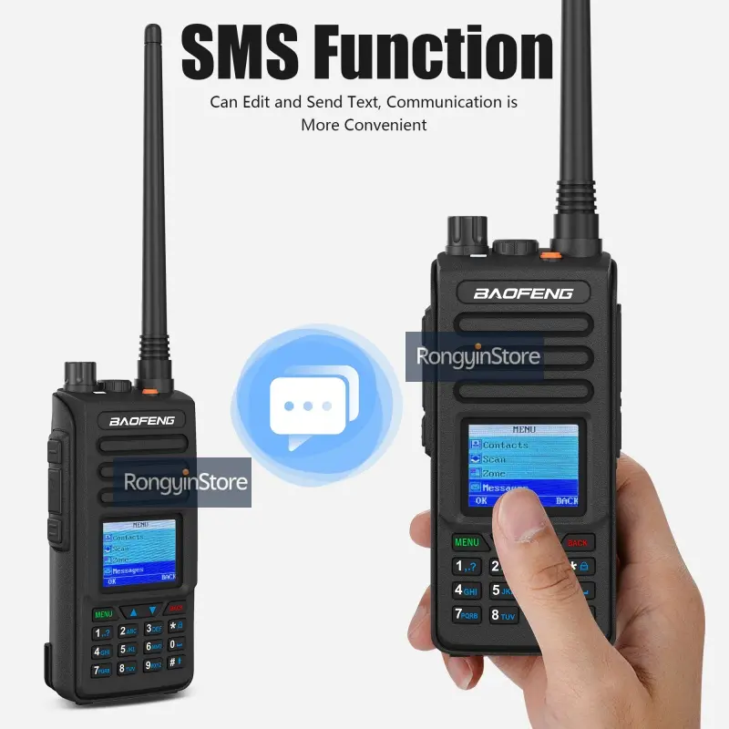 Baofeng DM-1702 DMR Radio GPS Walkie Talkies Digital AES256 Dual Band Dual Mode Analog DM1702 Tier1 Tier2 Large Capacity Battery