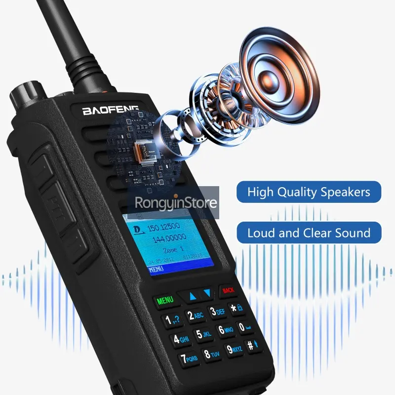 Baofeng DM-1702 DMR Radio GPS Walkie Talkies Digital AES256 Dual Band Dual Mode Analog DM1702 Tier1 Tier2 Large Capacity Battery