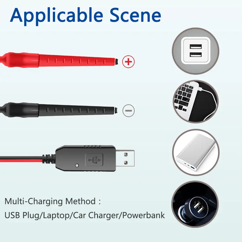 New Baofeng Walkie Talkie Universal USB Charger Cable For UV-5R UV-5RM BF-888S TYT Retevis Two Way Radio With Indicator Lights