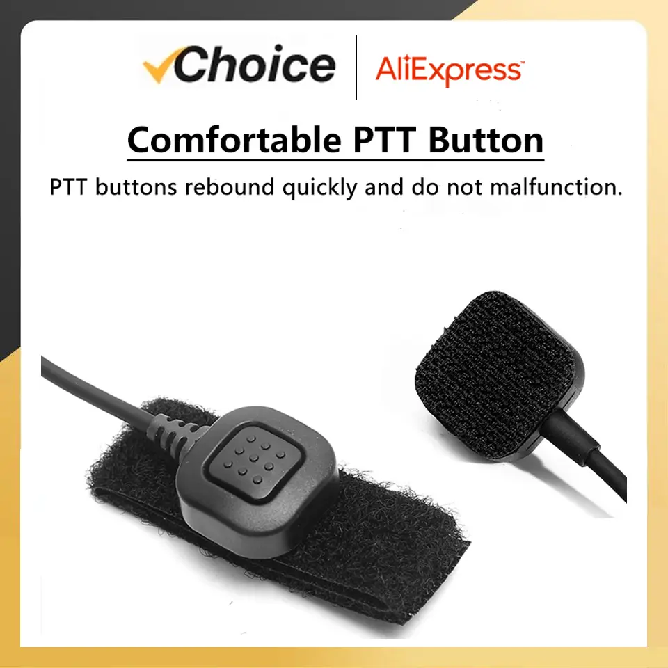Baofeng  UV-68 Pro Max Adjustable Throat Mic UV-S22 V2 Tactical Acoustic Tube Headset PTT Earpiece For UV-9R PLUS Walkie Talkie