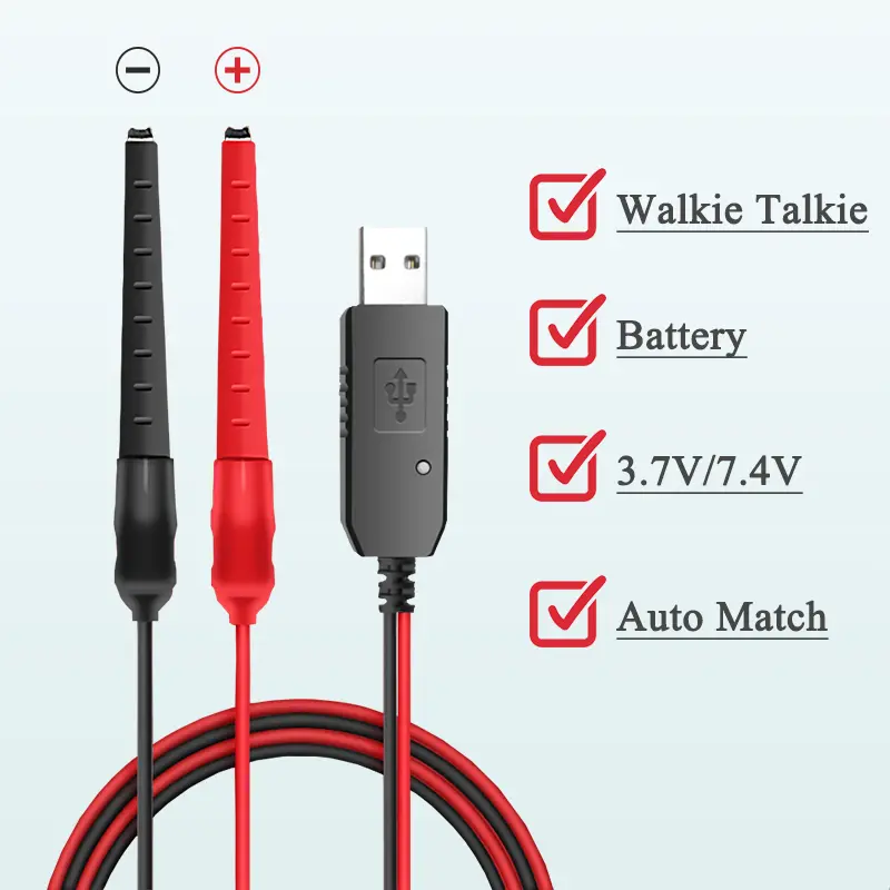 New Baofeng Walkie Talkie Universal USB Charger Cable For UV-5R UV-5RM BF-888S TYT Retevis Two Way Radio With Indicator Lights