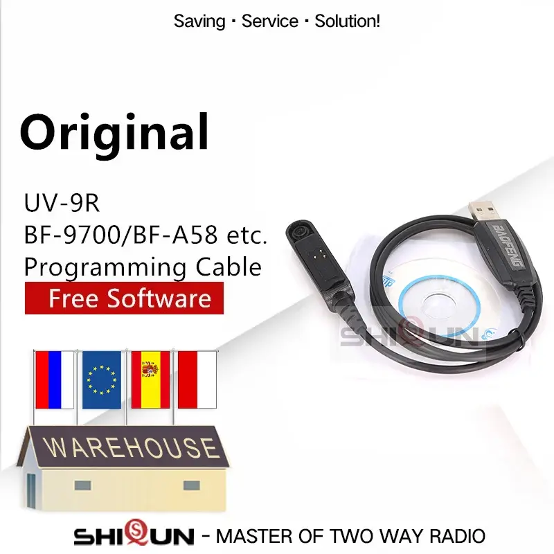 Baofeng UV-9R Pro Programming Cable Cb Ham Radios Walkie Talkie USB BF-9700 BF-A58 UV-XR UV-5R WP GT-3WP UV-5S UV 9R Plus BF-A58