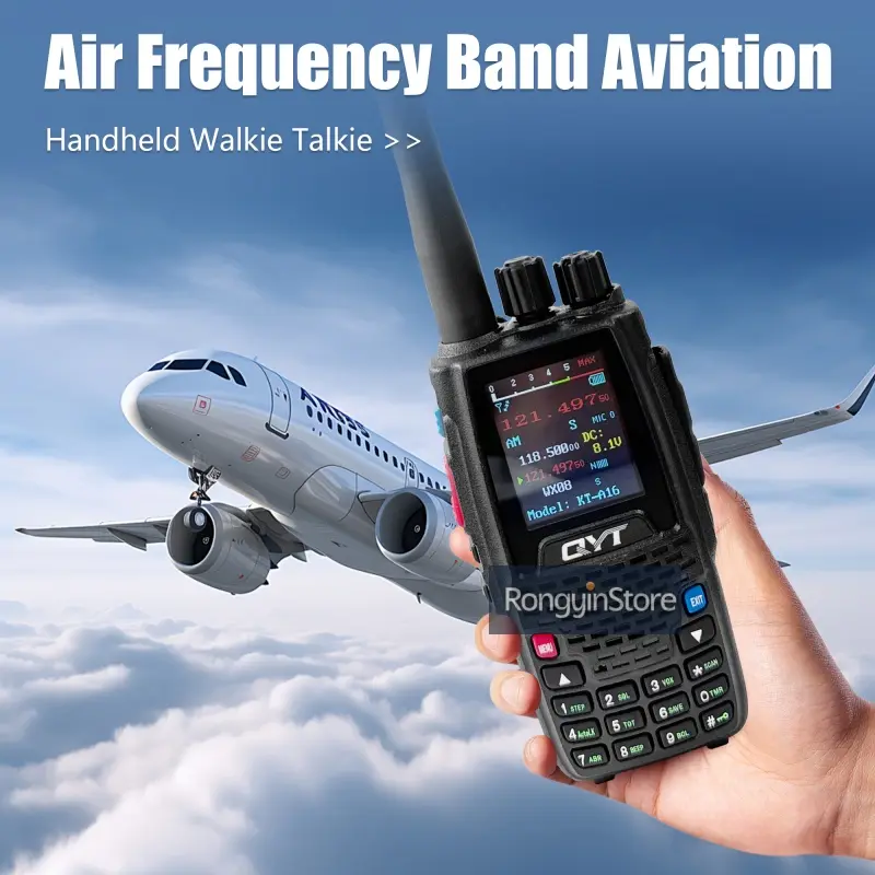 QYT KT-A16 6W 118-136MHz Aviation Transmitter Band Radios NOAA Weather Long Distance Handheld VOX Transmit Air HT Walkie Talkies