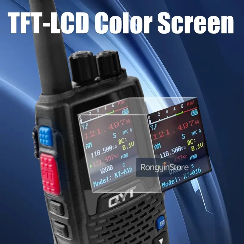 QYT KT-A16 6W 118-136MHz Aviation Transmitter Band Radios NOAA Weather Long Distance Handheld VOX Transmit Air HT Walkie Talkies