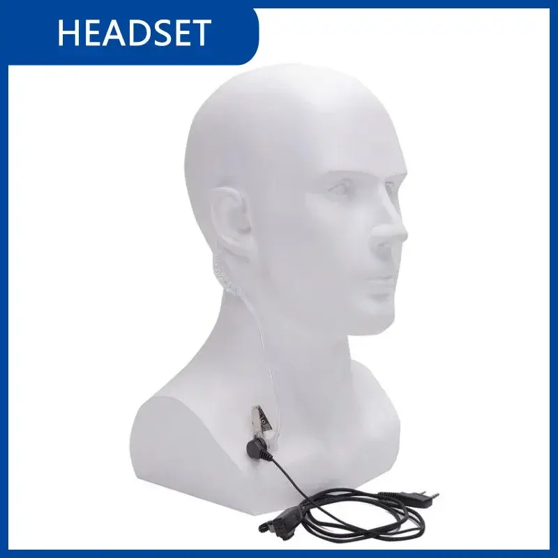 Walkie Talkie Earpiece Headset 2 Pin Acoustic Air-Tube Practical Headphone PTT MIC for Baofeng Kenwood UV-5R UV-5RM Accessories