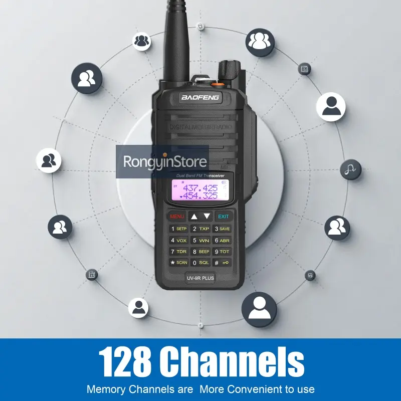 Baofeng UV-9R Plus 8W IP67Waterproof Walkie Talkie USB-C Dual Band Long Range Portable VHF/UHF Transceiver Hunting Two Way Radio