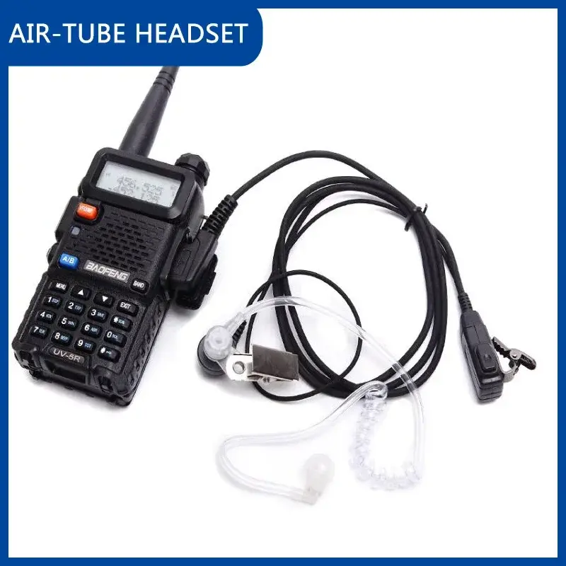 Walkie Talkie Earpiece Headset 2 Pin Acoustic Air-Tube Practical Headphone PTT MIC for Baofeng Kenwood UV-5R UV-5RM Accessories