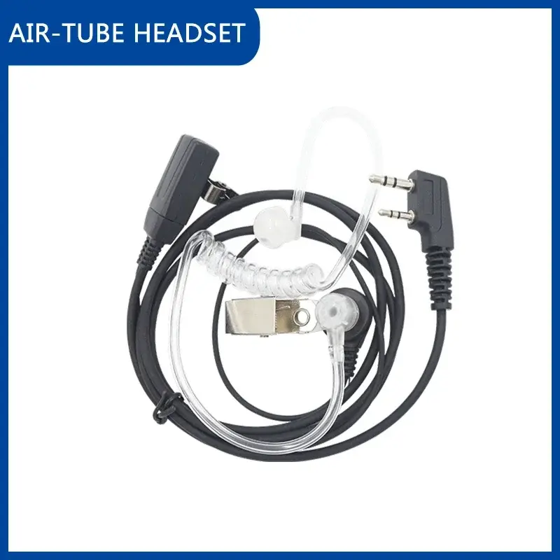 Walkie Talkie Earpiece Headset 2 Pin Acoustic Air-Tube Practical Headphone PTT MIC for Baofeng Kenwood UV-5R UV-5RM Accessories