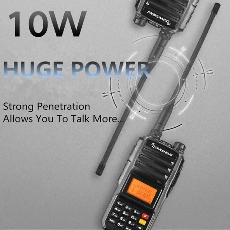 Quansheng Walkie Talkie TG-UV2 Plus Type-C Charging 10W Superheterodyne 4000mAh Portable FM RadiosLong Range Communication Radio