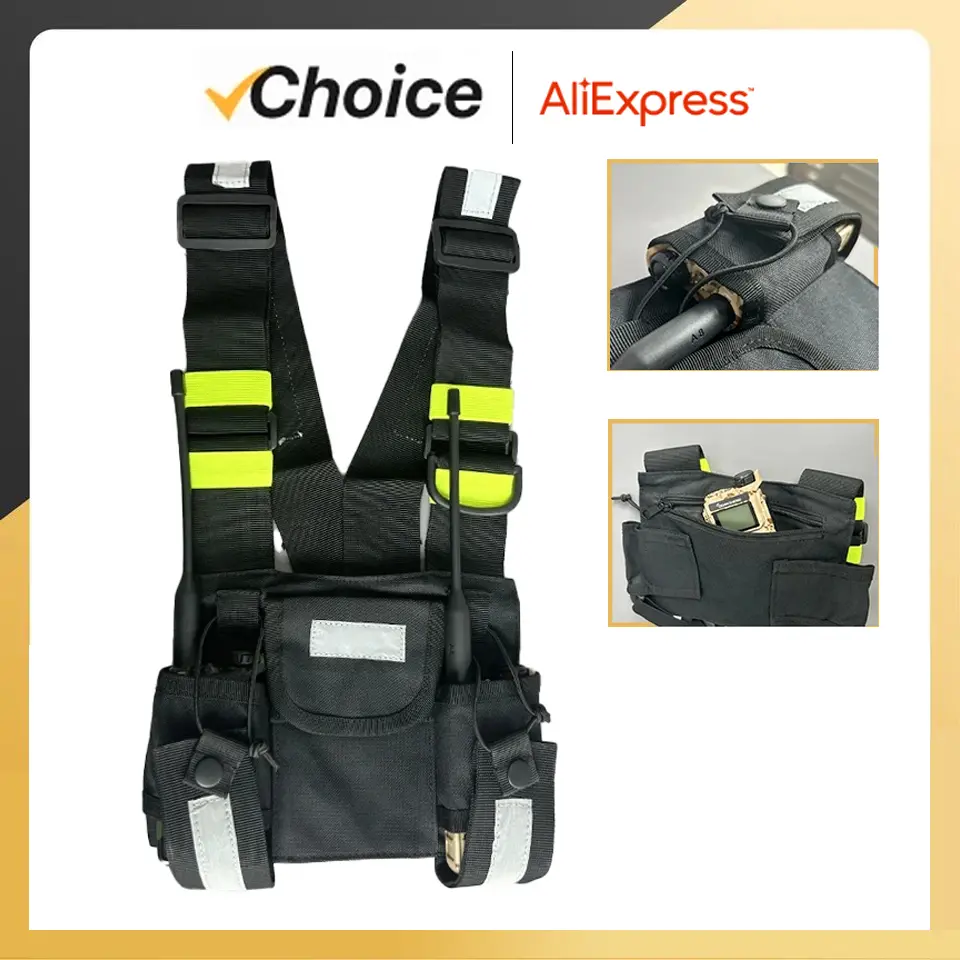 Walkie Talkie Shoulder Holster Ham Radios Reflective Chest Harness Holder Bag Front Pack Pouch Case High Quality Radio Accessory