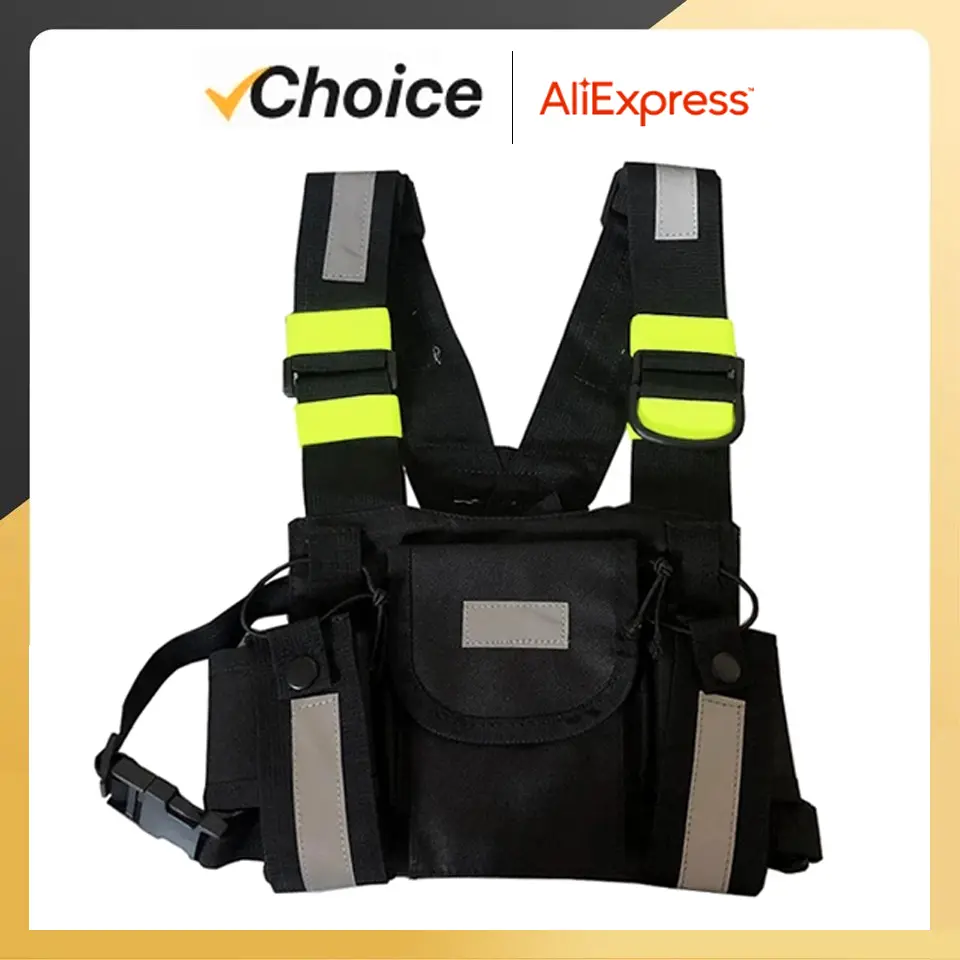 Walkie Talkie Shoulder Holster Ham Radios Reflective Chest Harness Holder Bag Front Pack Pouch Case High Quality Radio Accessory