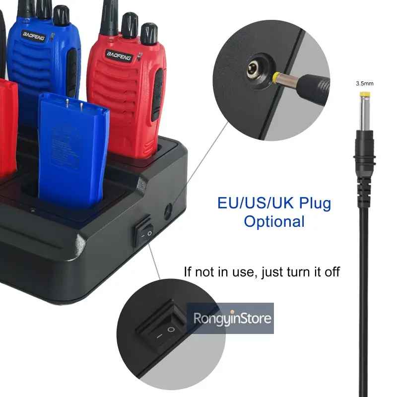 Baofeng BF-888S Walkie Talkie With 888S Six Way Charger EU/US/UK UHF Portable Amateur Long Range Mini Two Way Radios Type-C Jack