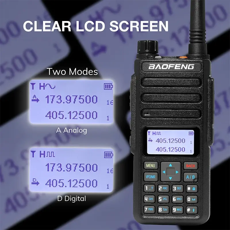 Baofeng DR-1801 Walkie Talkie DMR Radio Dual Band Dual Time Slot Digital AES256 Encryption Radio Tier 1&2 Portable Two Way Radio