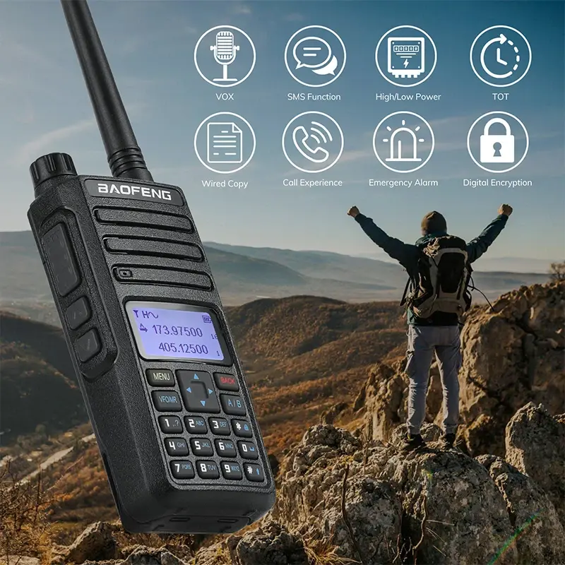 Baofeng DR-1801 Walkie Talkie DMR Radio Dual Band Dual Time Slot Digital AES256 Encryption Radio Tier 1&2 Portable Two Way Radio