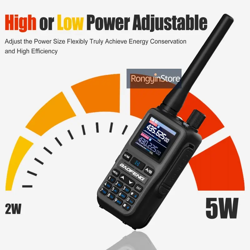 Baofeng 5R Mini Walkie Talkie Dual PTT Bluetooth APP Programming Grey Black Multi Band AM Wireless Copy Frequency Two Way Radios