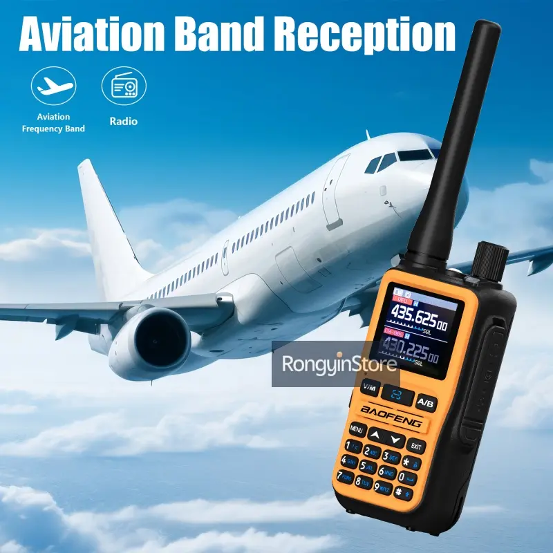 Baofeng UV 5R Mini Walkie Talkie Orange Bluetooth Loud Sound FM Compact Mini Two Way CB Radio Healthcare Hospital Biking Camping