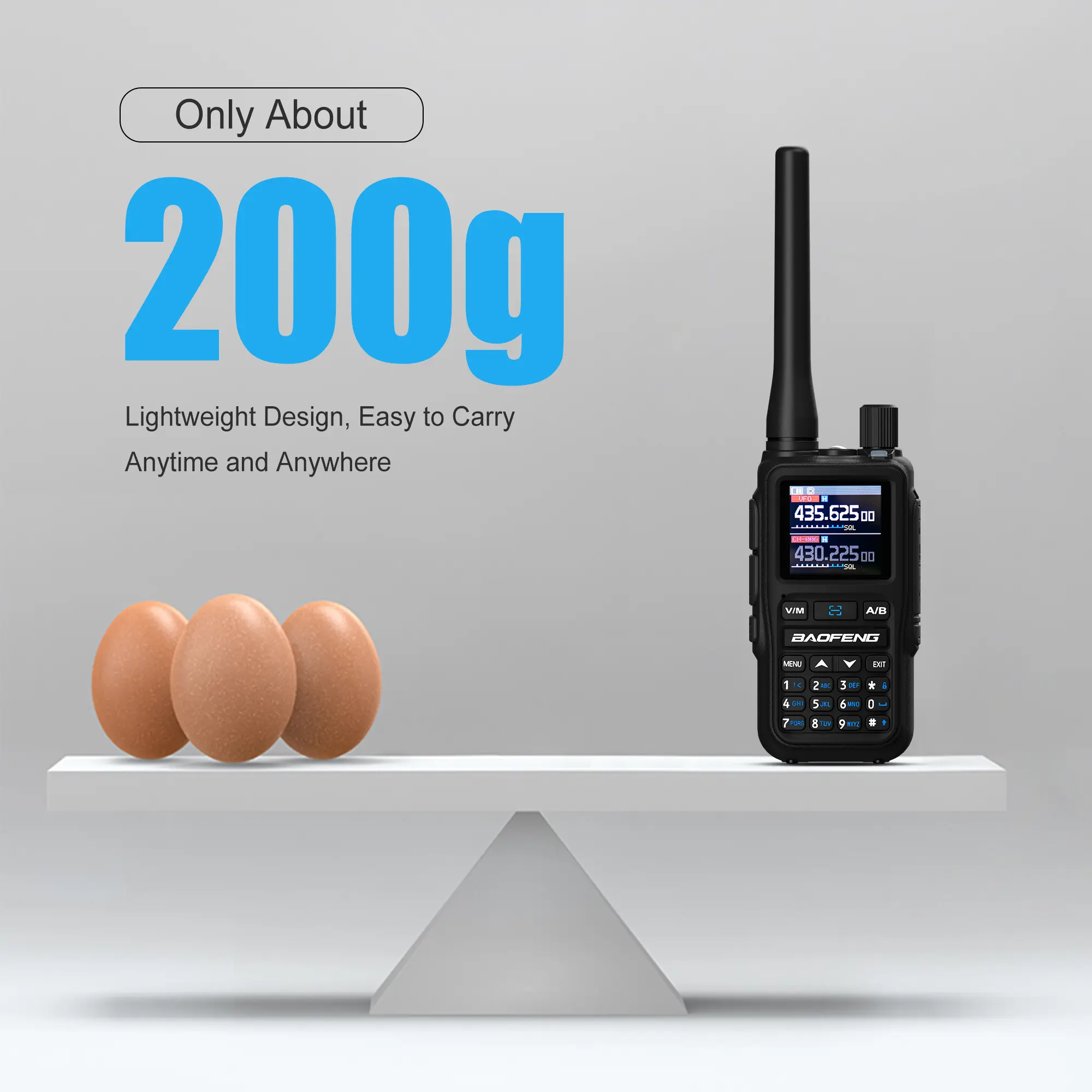 5R Mini Tactical Radio Two Way Radio 5W Bluetooth Programming Card-Sized Powerhouse with UHF/VHF Dual PTT Bluetooth Programming