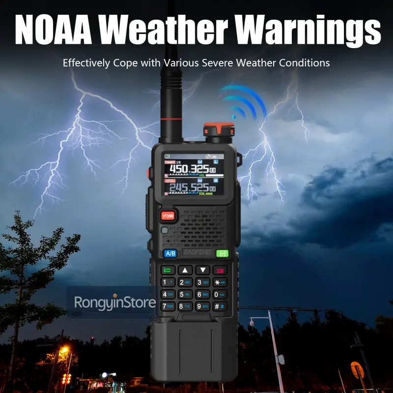 Baofeng UV-5RH PRO GPS Long Battery Original Walkie Talkie Multi Band NOAA Wirless Copy Frequency USB-C Long Range Two Way Radio