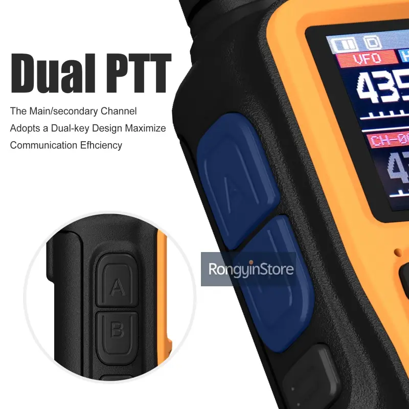 Baofeng UV 5R Mini Walkie Talkie Orange Bluetooth Loud Sound FM Compact Mini Two Way CB Radio Healthcare Hospital Biking Camping