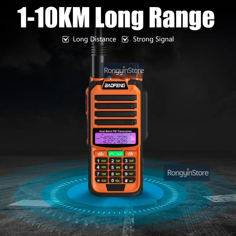 BAOFEN Radio UV68 Pro Max V2 10W UHF/VHF Dual Band IP67 Waterproof Upgrade UV9R Super Long Range Outdoor Adventure Walkie Talkie