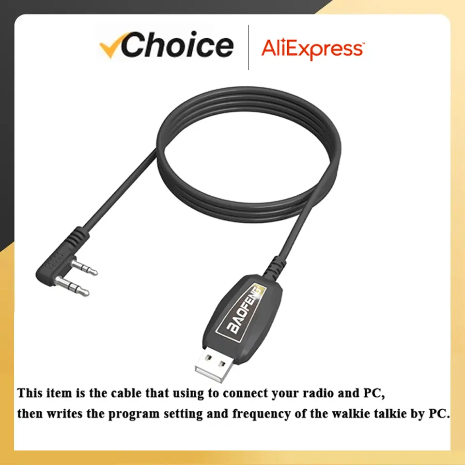 Walkie Talkie Programming Cable for UV-5RH UV-18 Pro Max UV-21 Quansheng UV-K6 Support Window 11 Driver Free Radio's Accessories