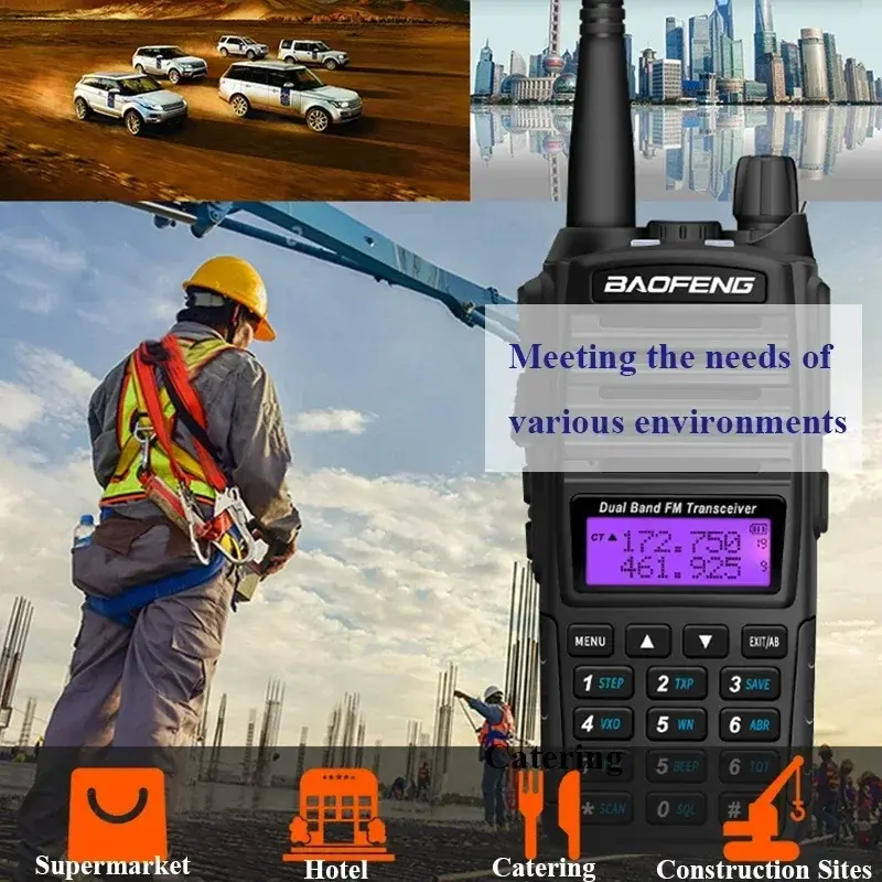 Baofeng UV-82 Walkie Talkie 8W Ham Radio Comunicador Dual Band VHF/UHF Dual PTT CB Two Way Portable FM Amateur Radios Camouflage