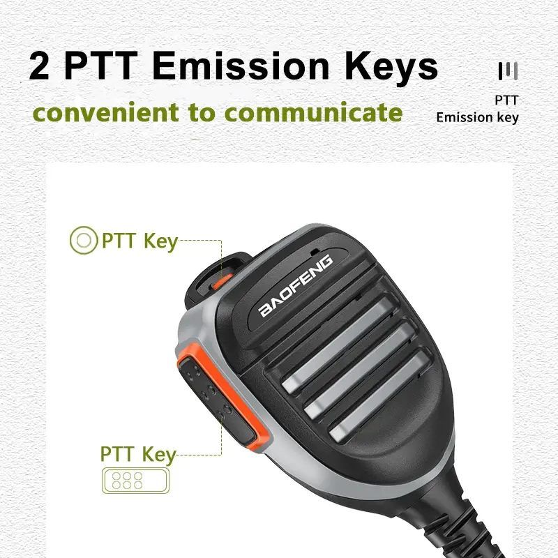 Baofeng Walkie Talkie Microphone Mic Waterproof DM-32 PTT Remote Shoulder Headset For UV-32 Speaker UV-5R UV-5RM UV-16 Ham Radio