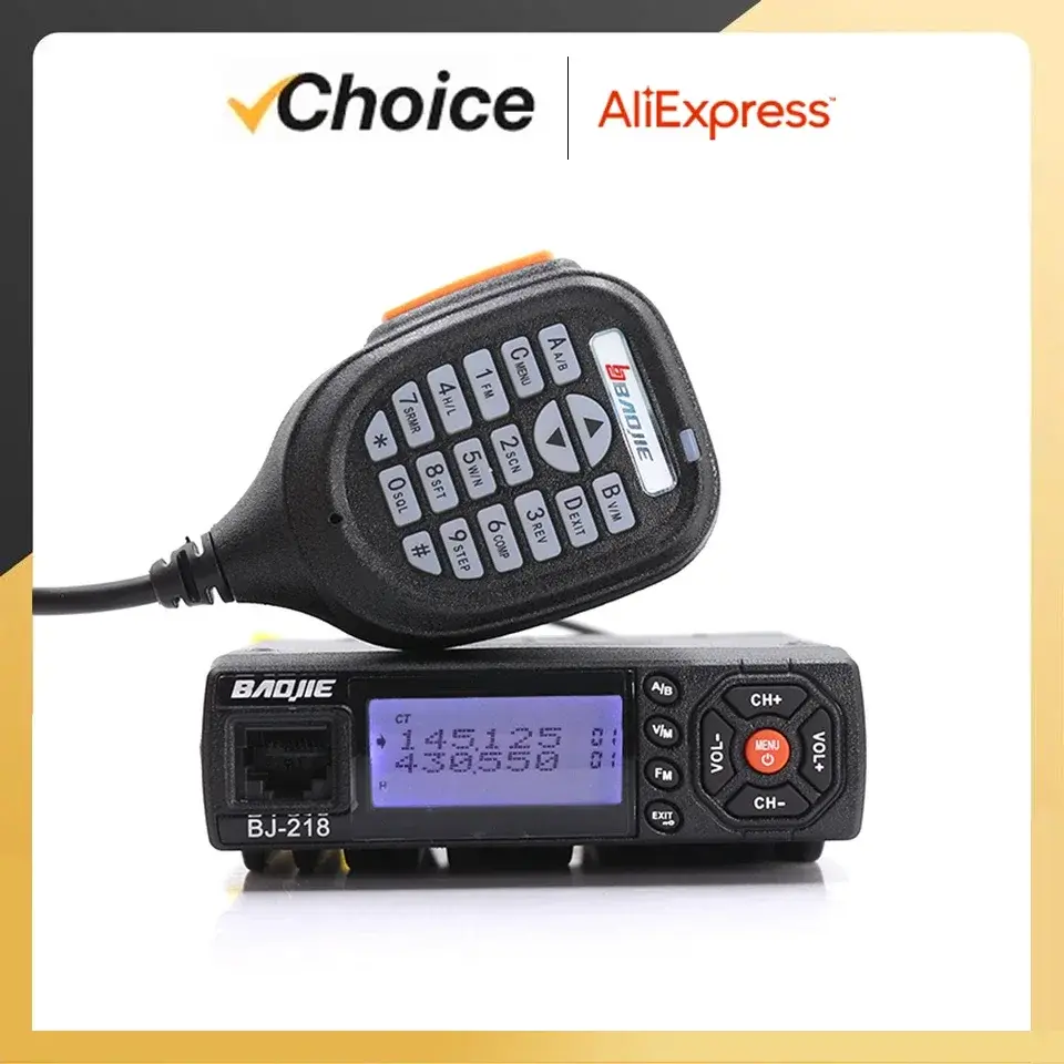 BAOJIE Mobile Radio BJ-218 High Power 25W Mini Mobile Walkie Talkie VHF UHF Dual Band 136-174 & 400-470MHz FM Car Radio Station