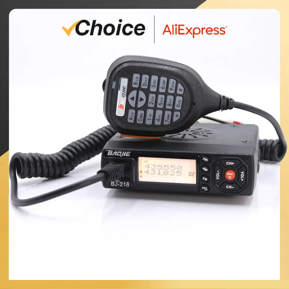 BAOJIE Mobile Radio BJ-218 High Power 25W Mini Mobile Walkie Talkie VHF UHF Dual Band 136-174 & 400-470MHz FM Car Radio Station