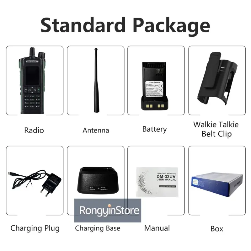 BAOFENG DM-32 with Belt Holster DMR Radio Digital Walkie Talkie GPS APRS 999 Channel Dual Mode Analog Dual Time Slot For Hiking