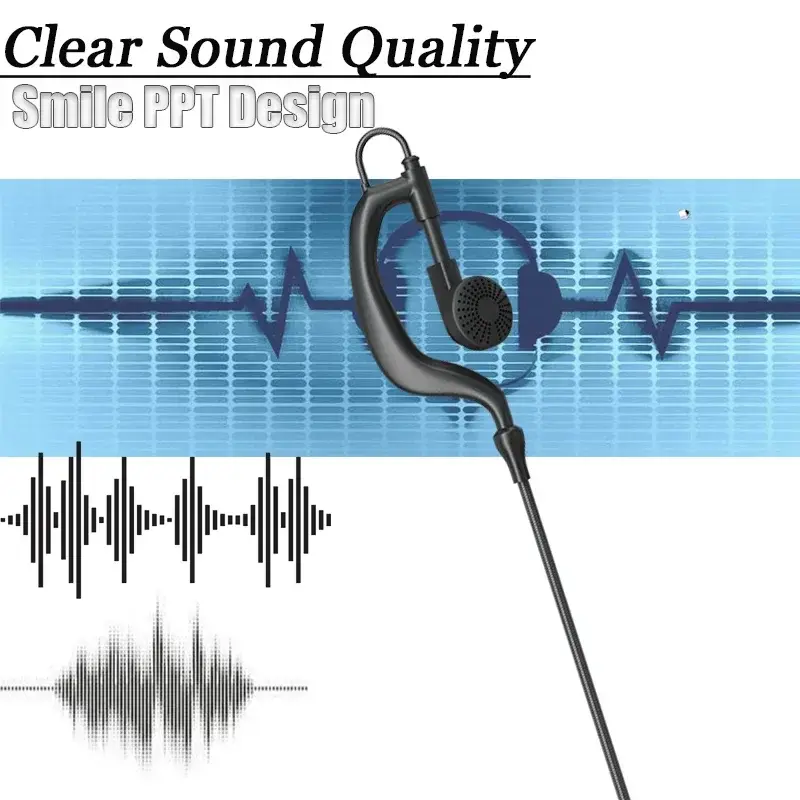 Radio Headset for Motorola Walkie Talkies CP040 DP1400 GP68 Smily Face M-type Earpiece Nylon Braided Two Way Radio's Accessories