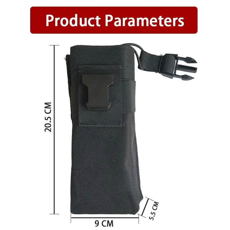 UV-25L Tactical Walkie Talkie Holder Radio Case For UV-25 UV-25Pro Max Radio Holster Nylon Bag For Two Way Ham Radios Black Case