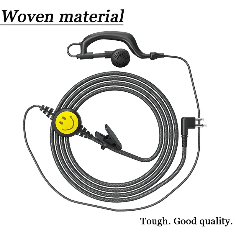 Radio Headset for Motorola Walkie Talkies CP040 DP1400 GP68 Smily Face M-type Earpiece Nylon Braided Two Way Radio's Accessories