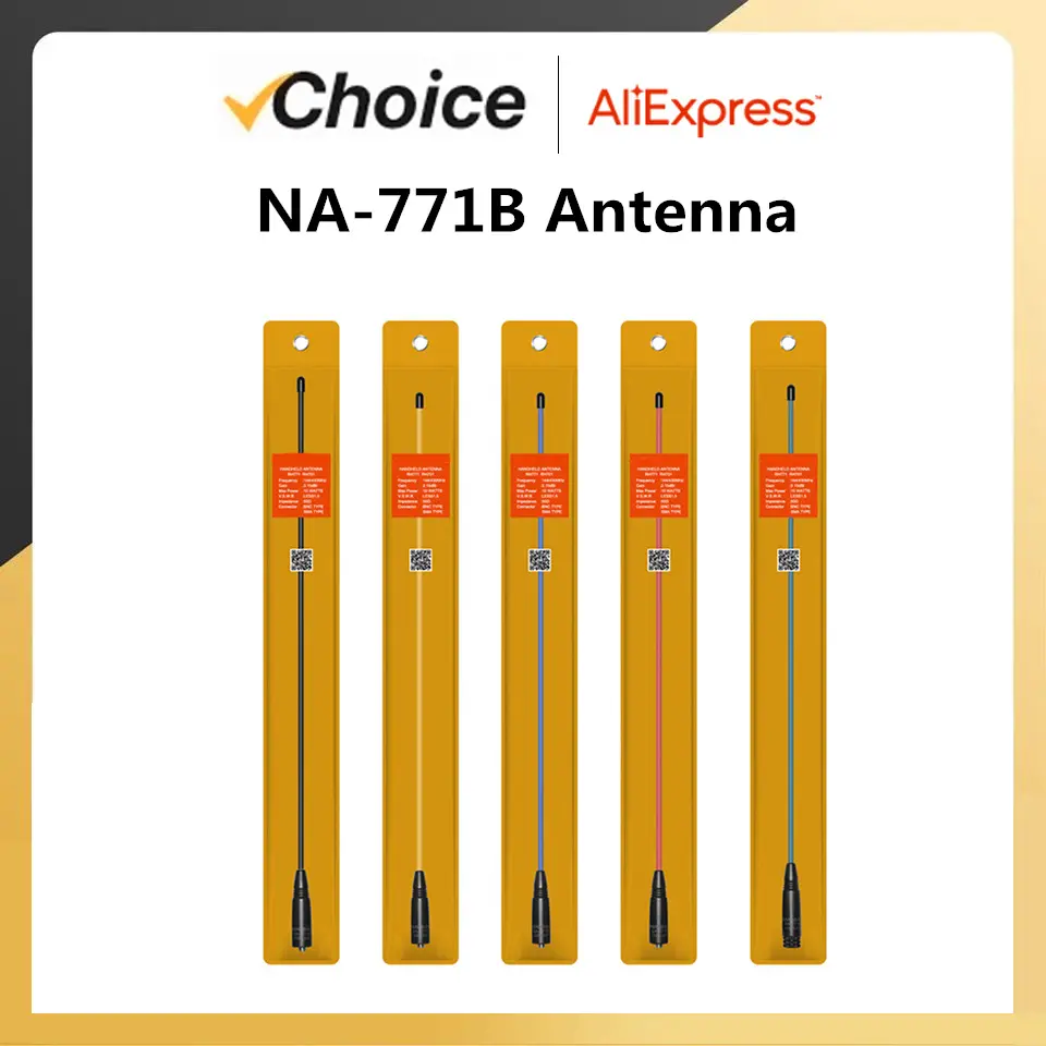 NA-771 Antenna Tri-Band VHF/UHF Antenna For Baofeng Radios UV-18 Pro Max UV-17 Pro V2 Walkie Talkie SMA-Female Multi-color UV-21