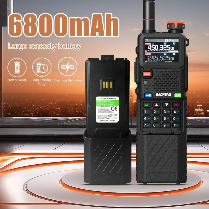 Baofeng UV-5RH Pro GPS APRS 6800mAh Dual-Band Radios Long Standby 10W Long Range Bluetooth Android 640 Channel Outdoor Emergency