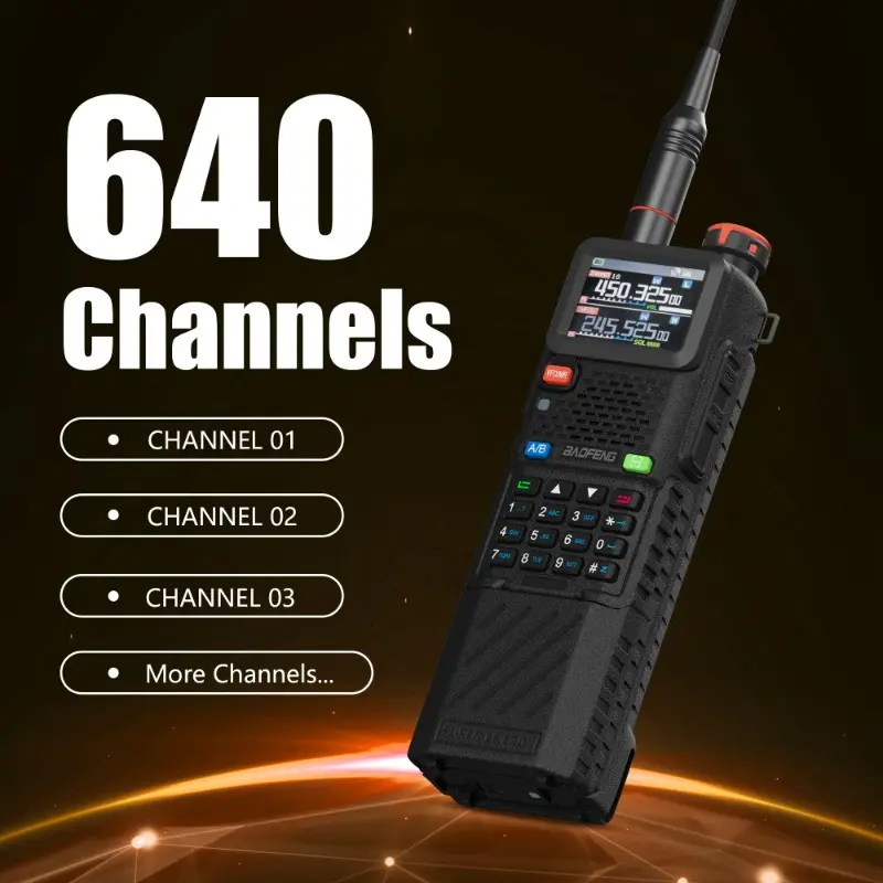Baofeng UV-5RH Pro GPS APRS 6800mAh Dual-Band Radios Long Standby 10W Long Range Bluetooth Android 640 Channel Outdoor Emergency