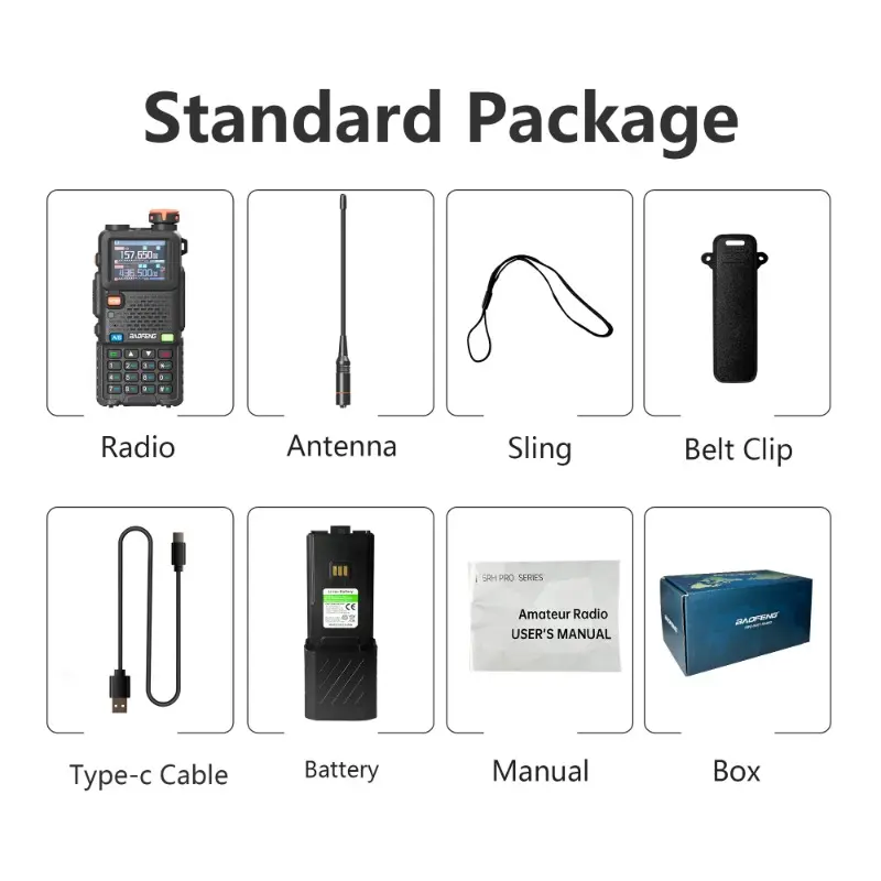 Baofeng UV-5RH Pro GPS APRS 6800mAh Dual-Band Radios Long Standby 10W Long Range Bluetooth Android 640 Channel Outdoor Emergency