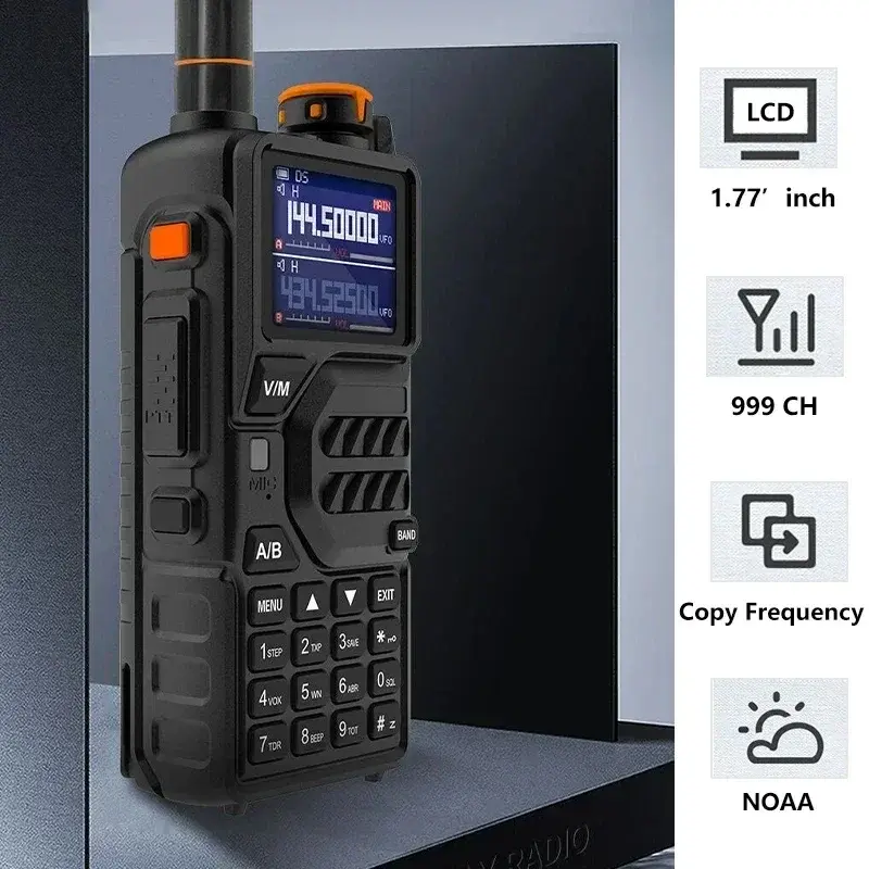 Baofeng Walkie Talkie K5 Pro Max 12W UHF VHF High Capacity Six-Band NOAA Long Range Noise Reduction 999Chanels BF-UVK5M CB Radio