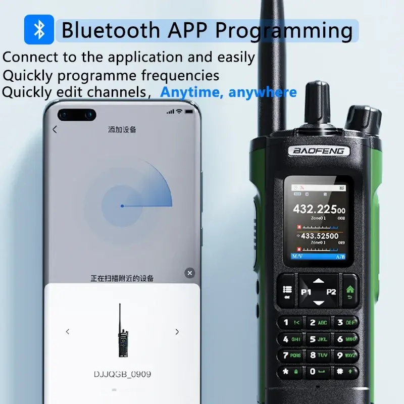 Baofeng UV-32 Walkie Talkie with Original Belt Clip Hoster GPS 10W Long Range Communication Radio Bluetooth APP Program 1pc/2pcs