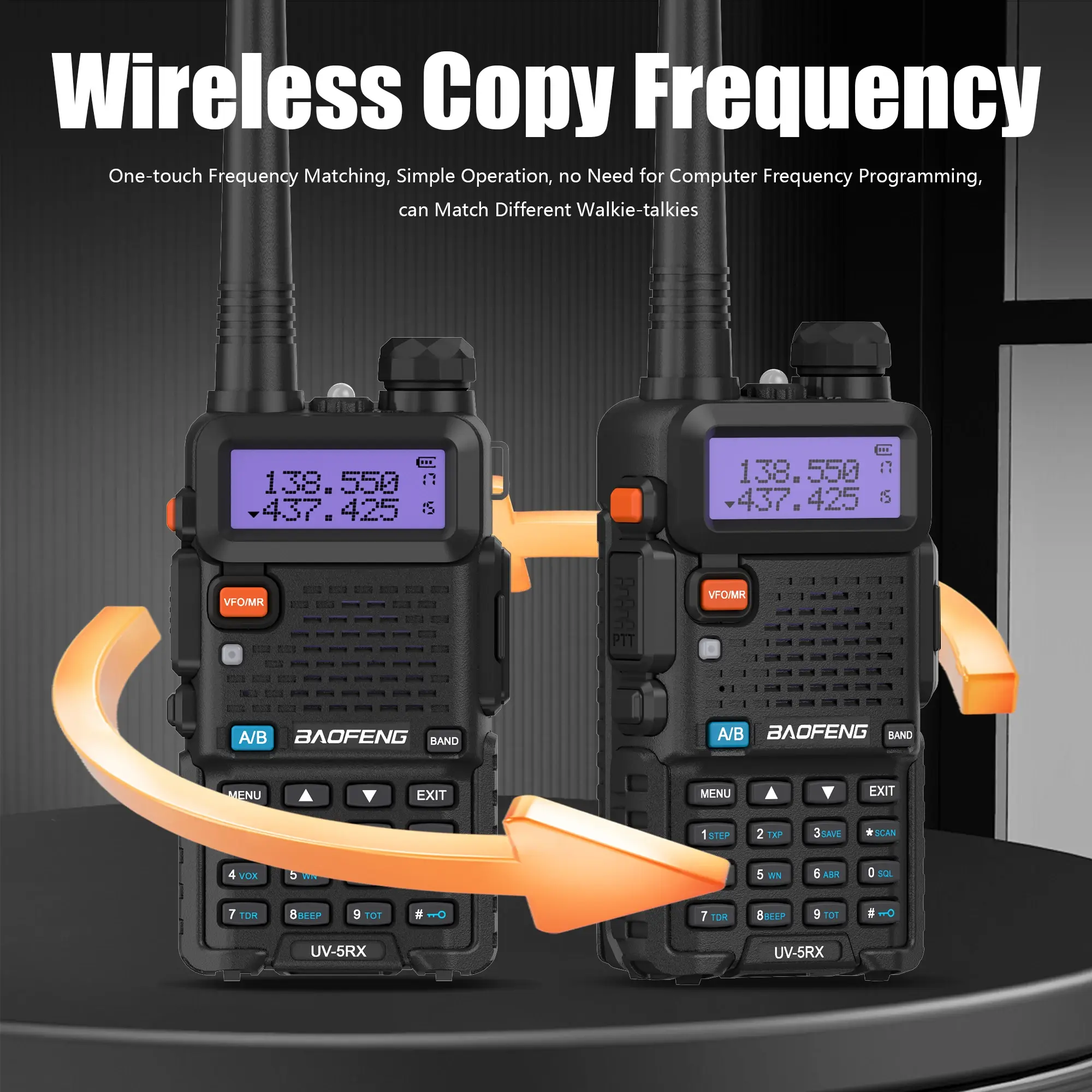 Baofeng UV-5RX 8W Multi-band 136-174/220-260/400-520MHz Aviation Band DTMF Repeater 128CH Handheld Long Range Communicate Radios