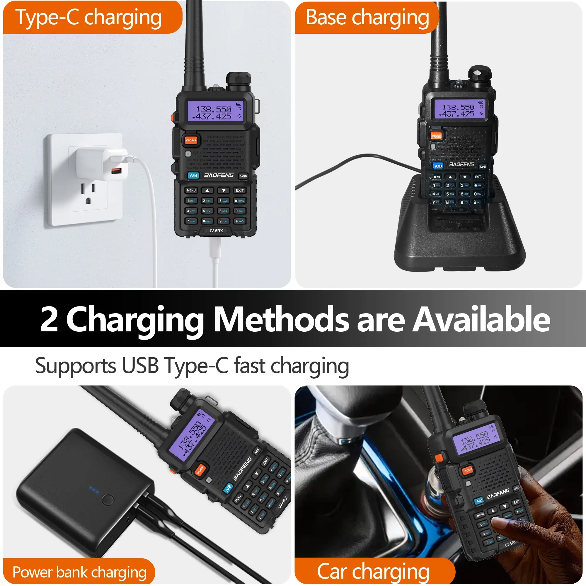 Baofeng UV-5RX 8W Multi-band 136-174/220-260/400-520MHz Aviation Band DTMF Repeater 128CH Handheld Long Range Communicate Radios