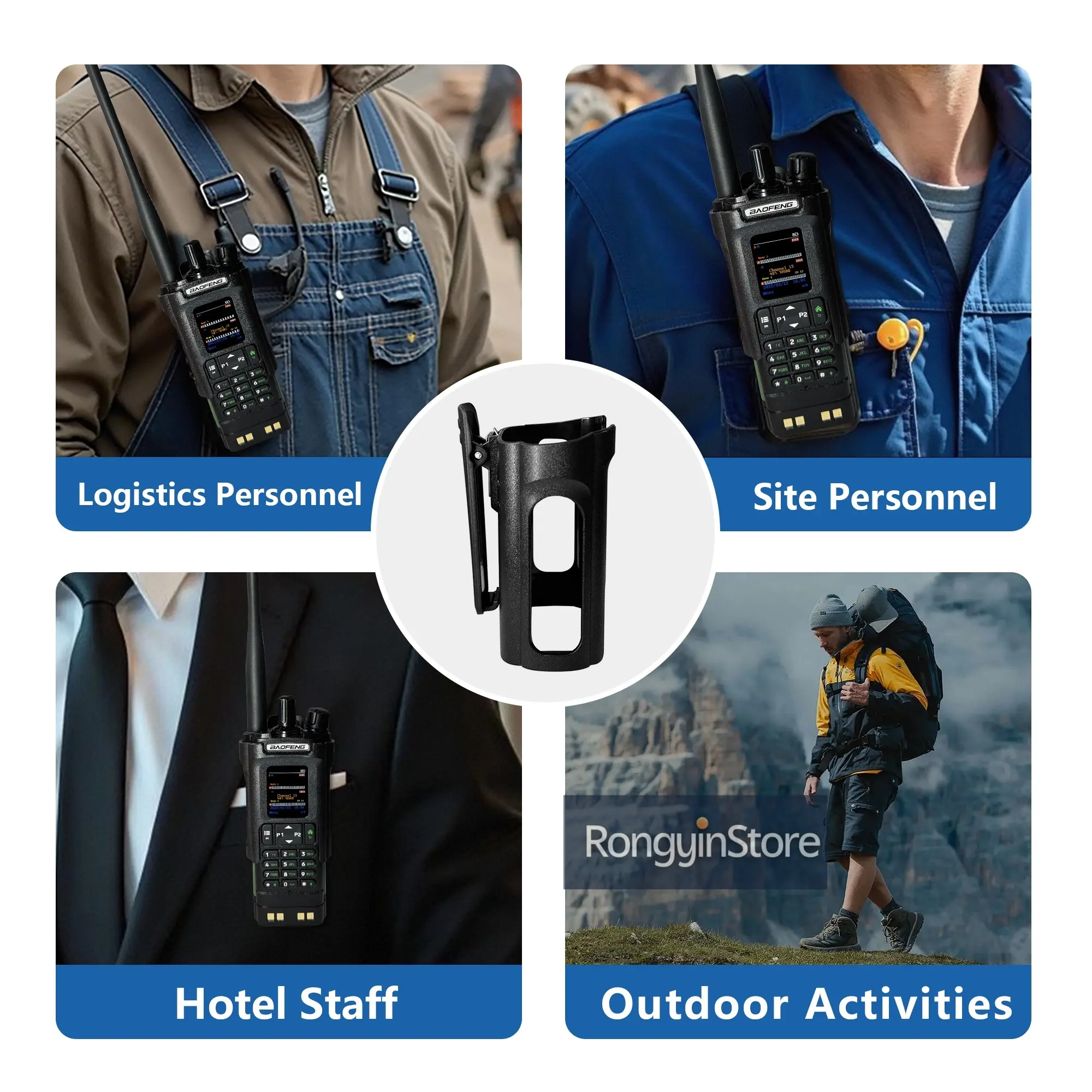Baofeng UV-32 Walkie Talkie with Original Belt Clip Hoster GPS 10W Long Range Communication Radio Bluetooth APP Program 1pc/2pcs