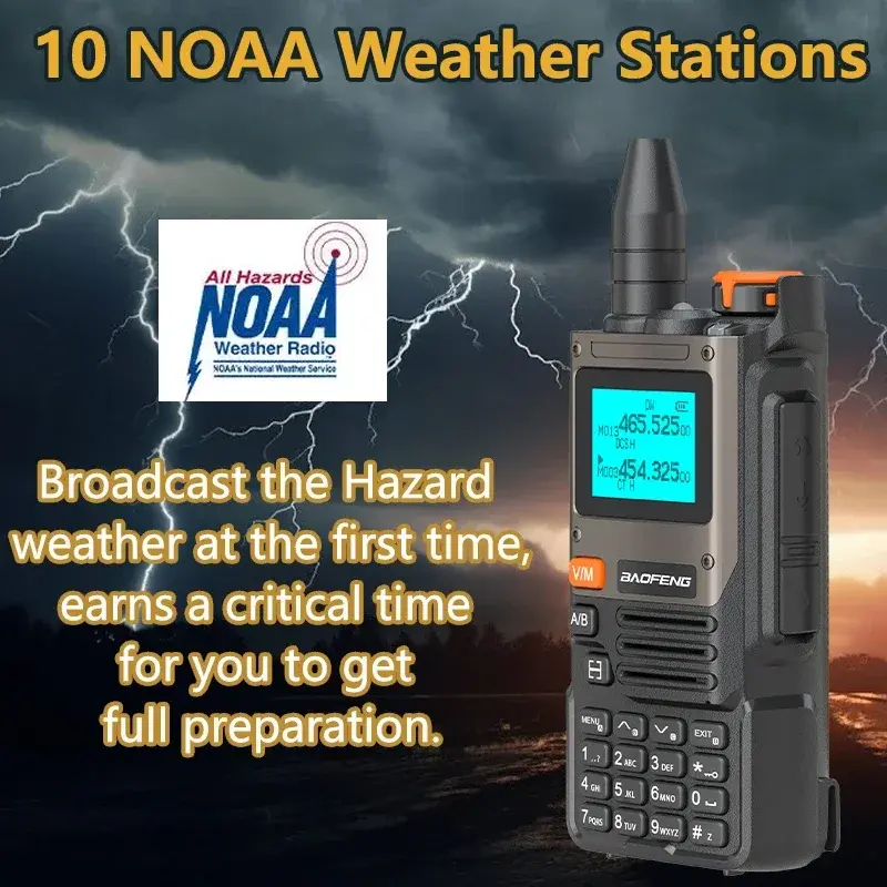Baofeng UV-K61 Military Walkie Talkie Air Band Type-C Charging UHF VHF AM NOAA 999Channels Wireless Frequency Copy Two Way Radio