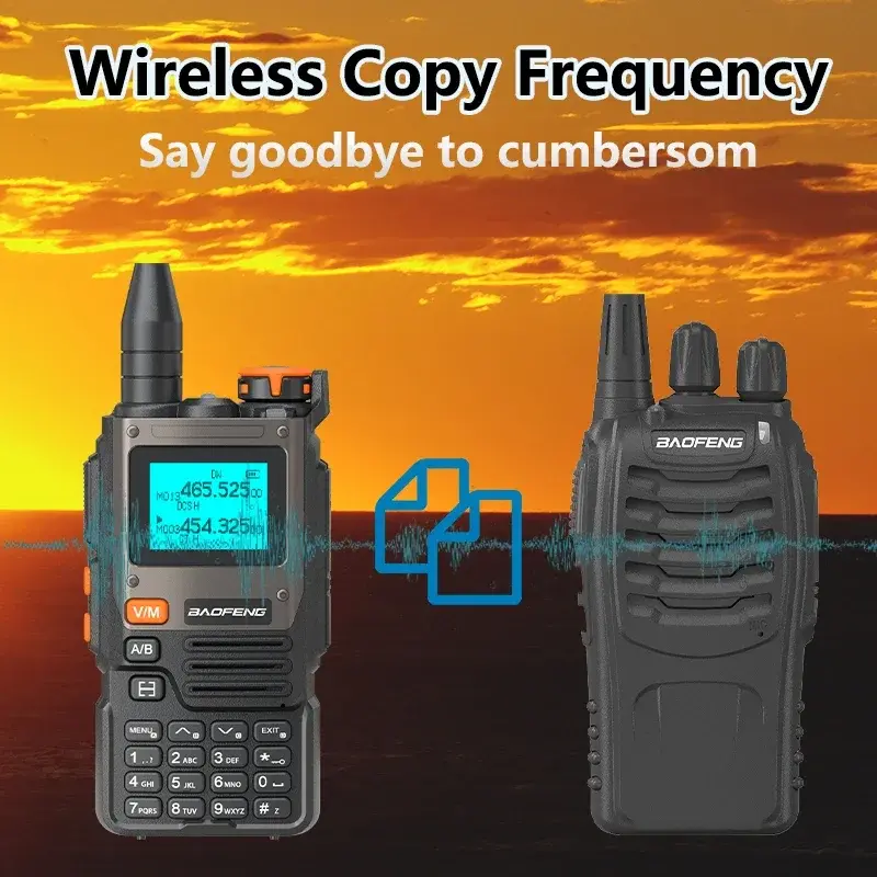 Baofeng UV-K61 Military Walkie Talkie Air Band Type-C Charging UHF VHF AM NOAA 999Channels Wireless Frequency Copy Two Way Radio