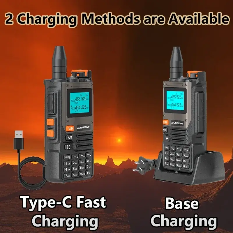 Baofeng UV-K61 Military Walkie Talkie Air Band Type-C Charging UHF VHF AM NOAA 999Channels Wireless Frequency Copy Two Way Radio