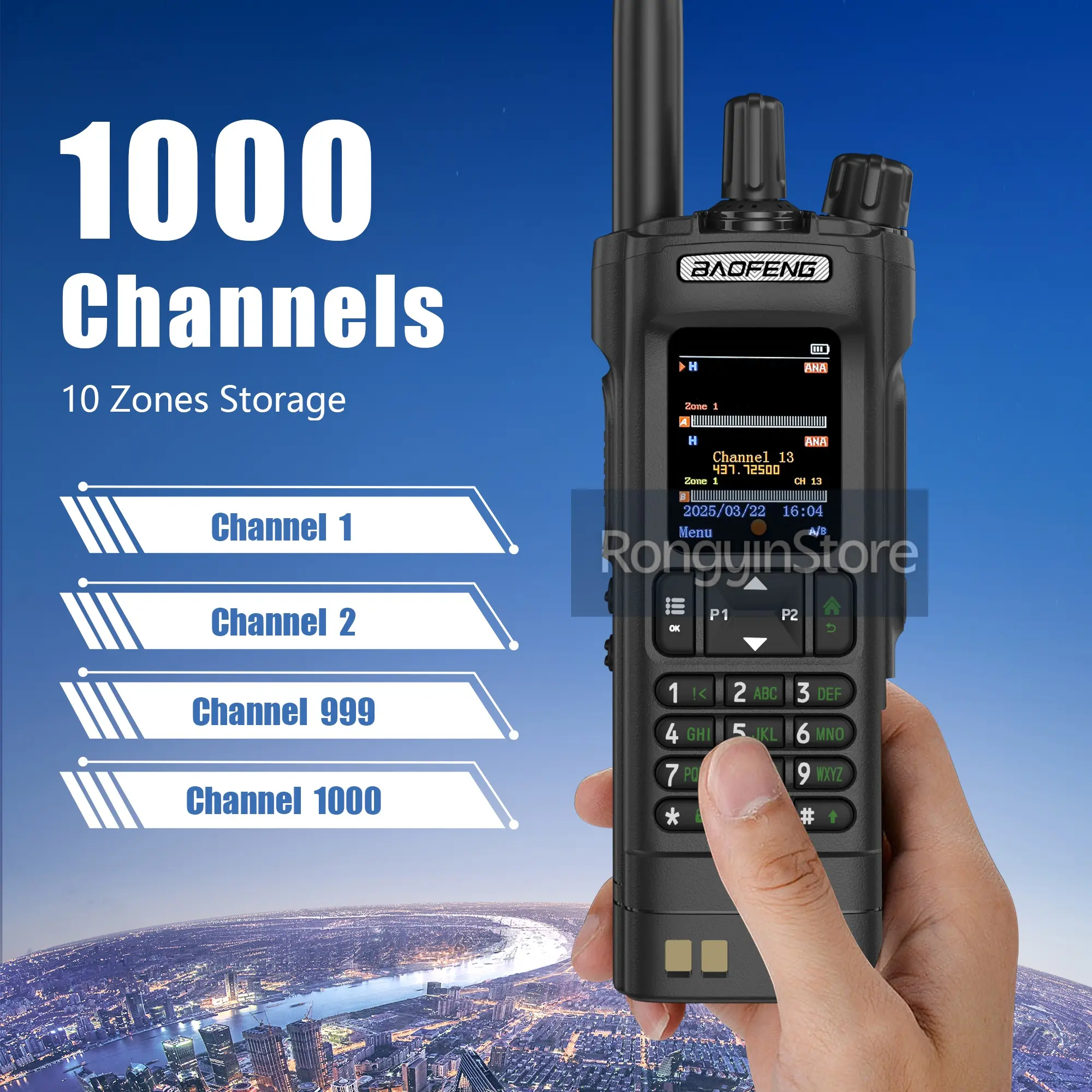 10W Baofeng UV-32 Walkie Talkie Bluetooth Programming Multi-Band 999Chan Type-C Long-Range Communication Radio Updated of UV-25M