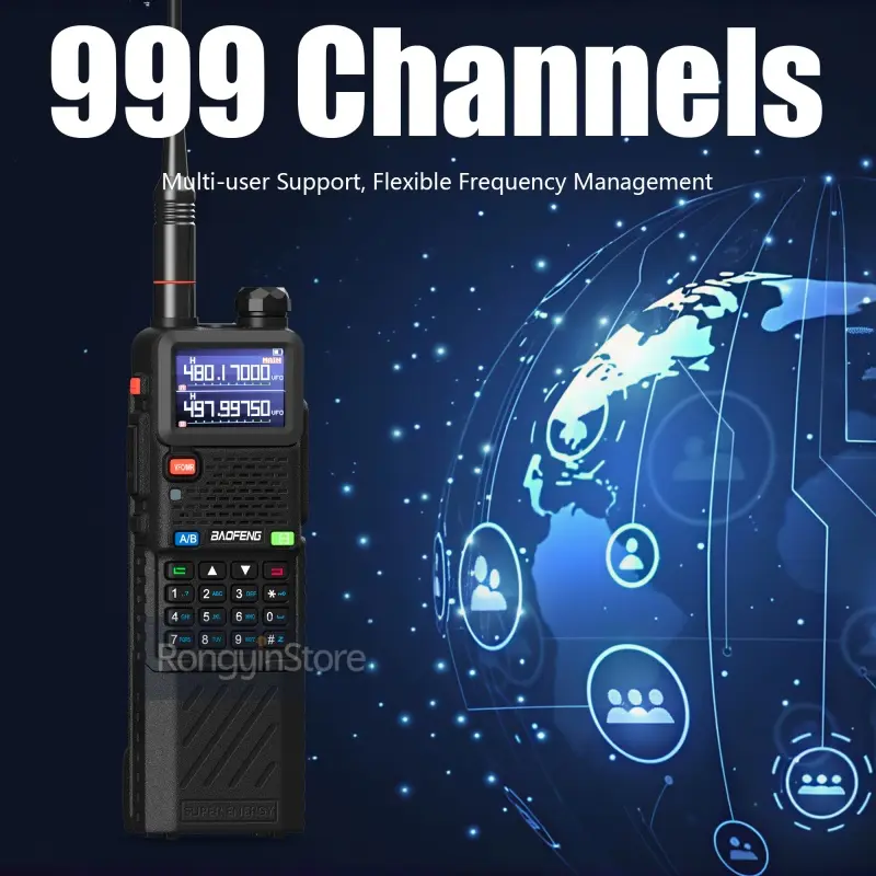 Baofeng UV-5RM 6800mAh Super Power 10W Long Range Walkie Talkie High Capacity AM FM Type-C NOAA Upgraded of UV-5RH Pro Ham Radio
