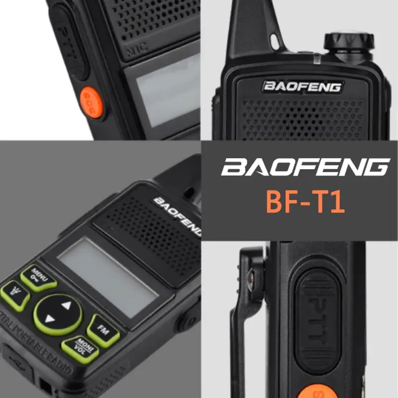 Baofeng Mini Walkie Talkie BF-T1 UHF 400-470MHz Portable 5W Two Way Radio1500mAh 20CH Transceiver Walkie Talkie For Kid's Gifts