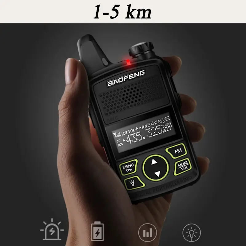 Baofeng Mini Walkie Talkie BF-T1 UHF 400-470MHz Portable 5W Two Way Radio1500mAh 20CH Transceiver Walkie Talkie For Kid's Gifts